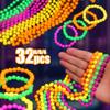 4-32Pcs Fluorescent Neon Necklaces Bracelets Glow Birthday Decoration Kids Gift Wedding Halloween Party Photo Props UV Light