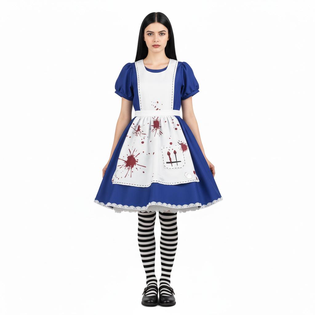 Косплей костюм Хэллоуинской горничной из Alice Madness Returns