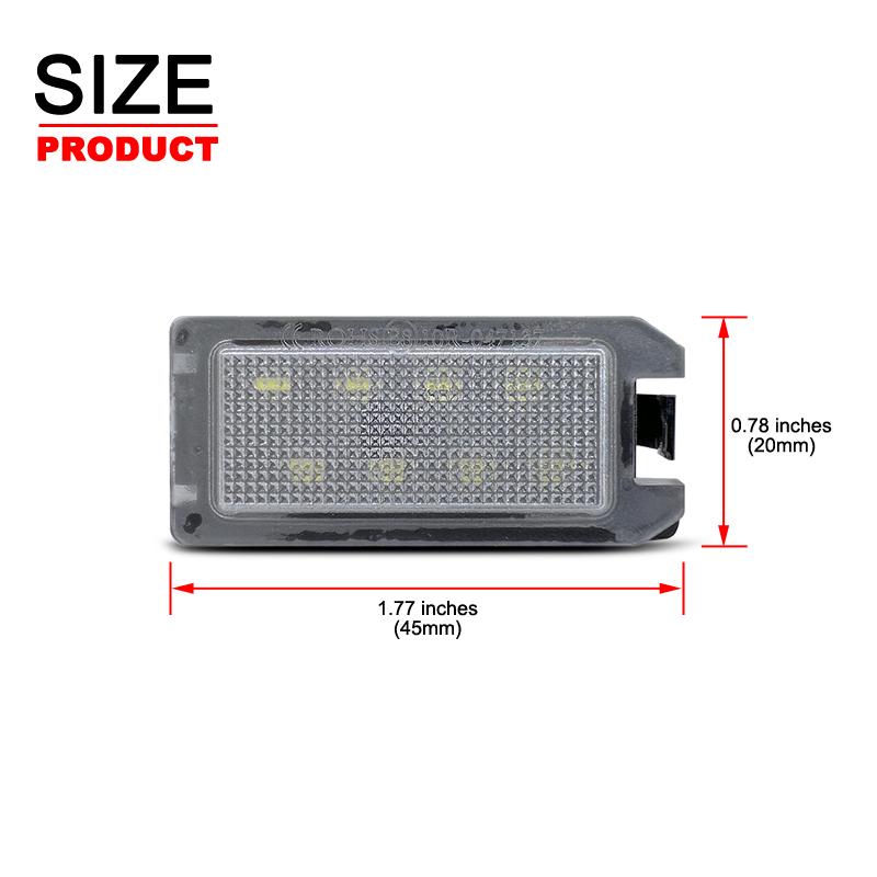 2Pcs For Jeep Grand Cherokee Compass Patriot Maserati Levante Fiat 500 Dodge Viper White LED Number License Plate Light License Plate Lights 2