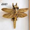 Gift for Insect Collectors Gold Dragonfly Wall Art, Vintage Dragon Fly Decor, 3D Resin Mounted Sculpture Decorative Figurines Hanging Decoration
