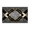 Черный Золотой Линии 3D Цифровая Печать Нескользящий Ковер для Пола