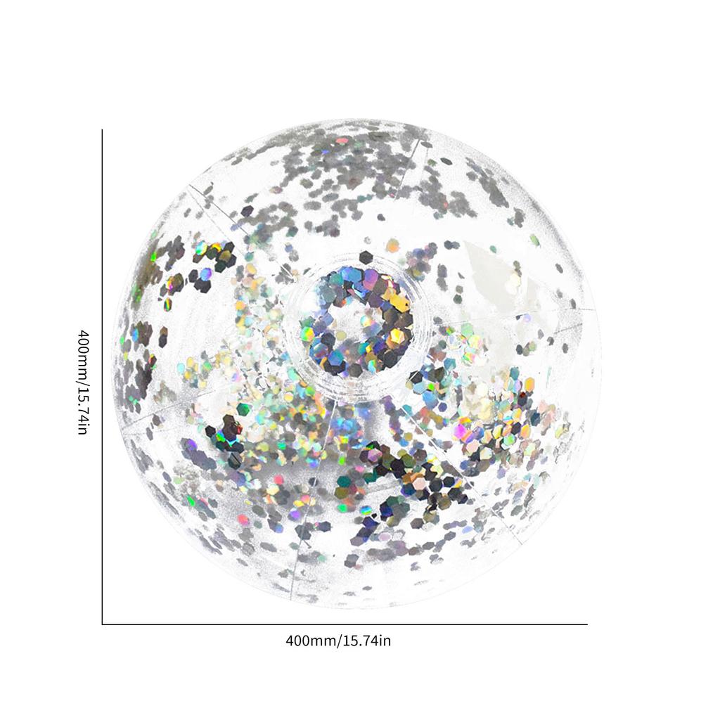 1/2/5pcs PVC Inflatable Glitter Beach Ball Transparent Confetti Sequin Swimming Pool Balls Christmas Interactive Playing Balls
