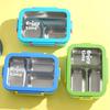 Rectangular Shape Rectangular Lunch Box Divided Grids Stainless Steel Food Container  for School