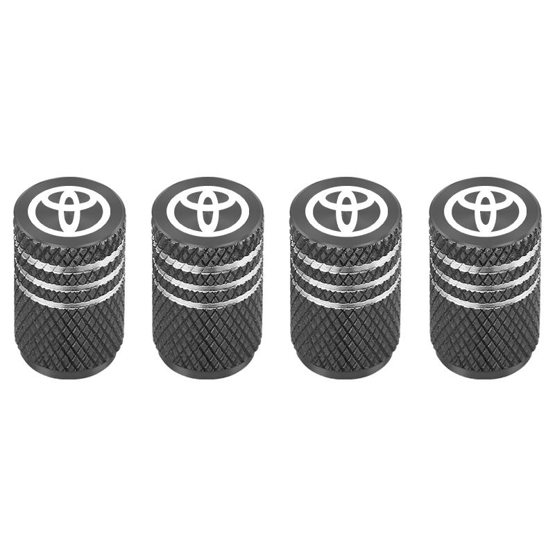 4Pcs Car Styling Metal Car Tire Valve Caps Tyre Dust Cap For Toyota Hilux Prius Auris Corolla Camry