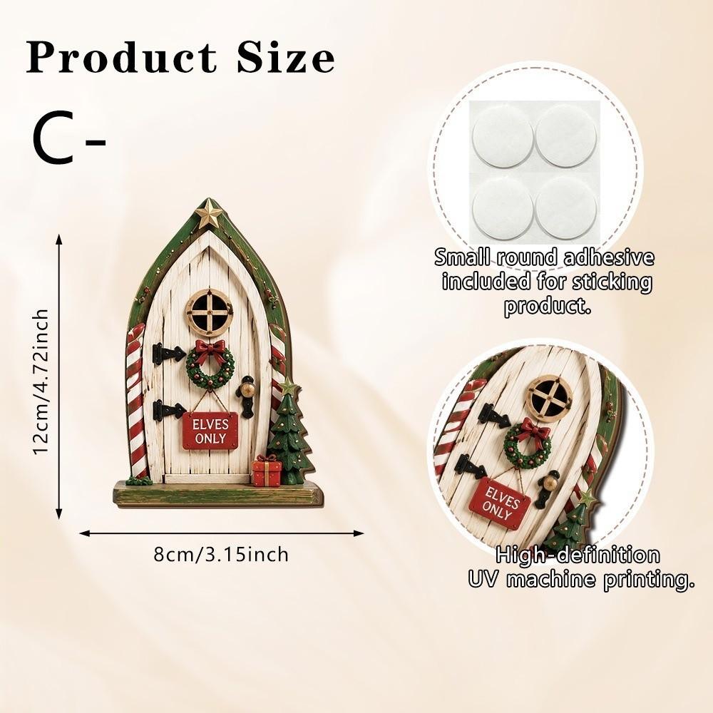 Creative Design Fairy Garden Gate Wooden Dollhouse Decorations Novelty Wooden Elf Door Home Decor