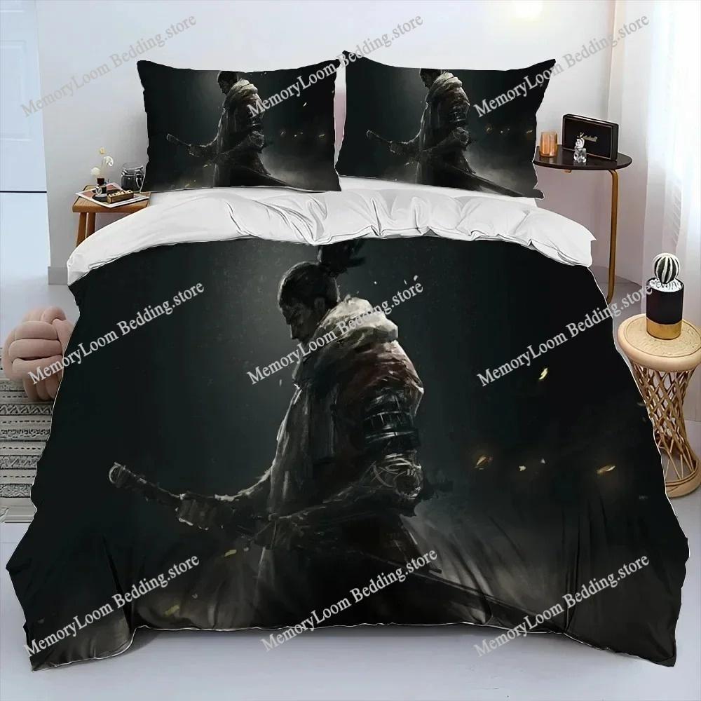 Игровая тематика Популярный S-Sekiro Shadows Die Twice Комплект постельного белья Размер King/Queen Пододеяльник 3D-печать Уютный Мягкий Домашний текстиль Декор