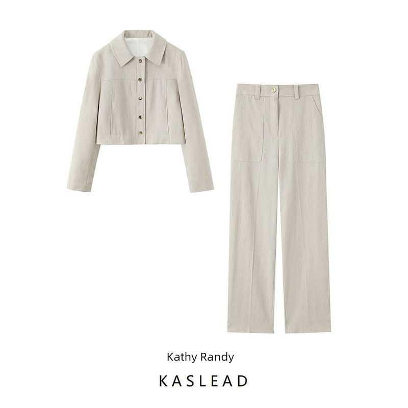 Kaslead New Women Clothes Western Style Fashion Simple Thread Outerwear Trousers 8719129 8714129