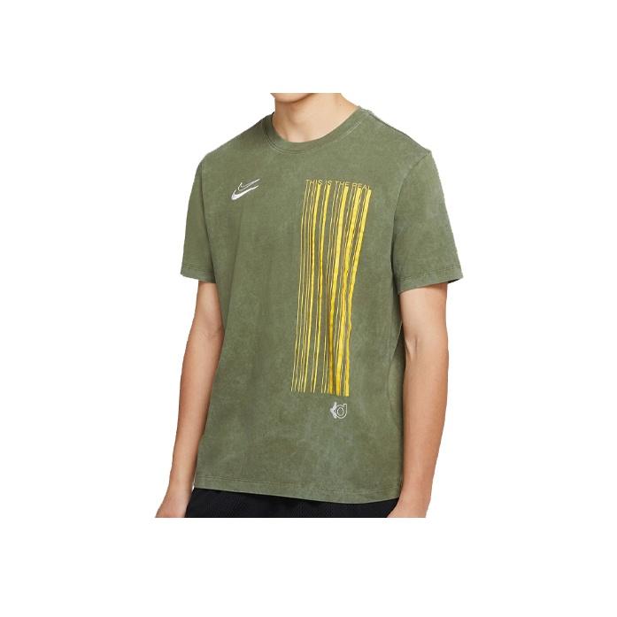 Nike Dri-Fit KD Retro Wash Embroidered Logo Sports T-Shirt Men Tops Military-Green CD1301-222