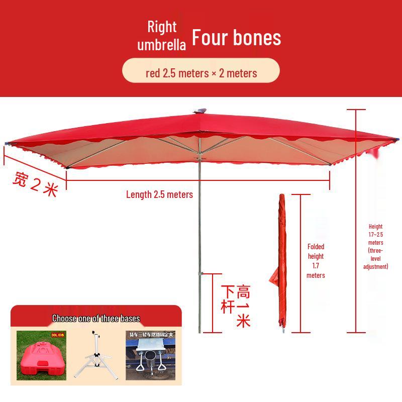Large Rectangular Folding Patio Umbrella with Canopy Sun Protection