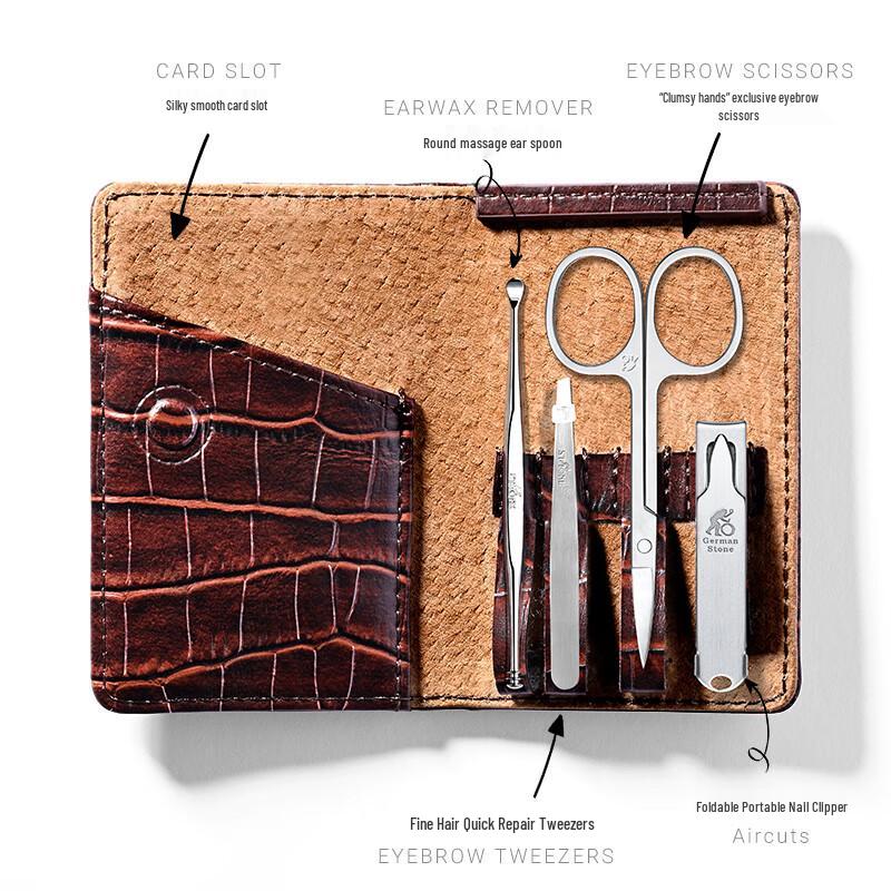 Sidun Women's Mini Crocodile Pattern 4-Piece Nail Tool Set