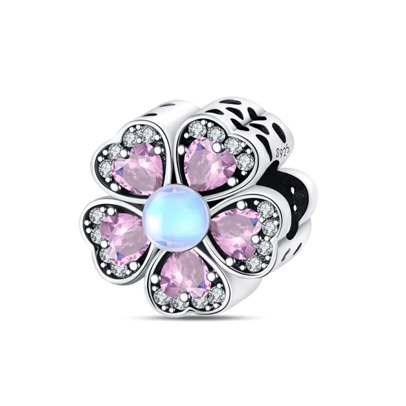 925 Silver Gem Butterfly Dragonfly Flowers Charms Pendant Fit Pandach 925 Bracelets DIY Little Fresh Jewelry