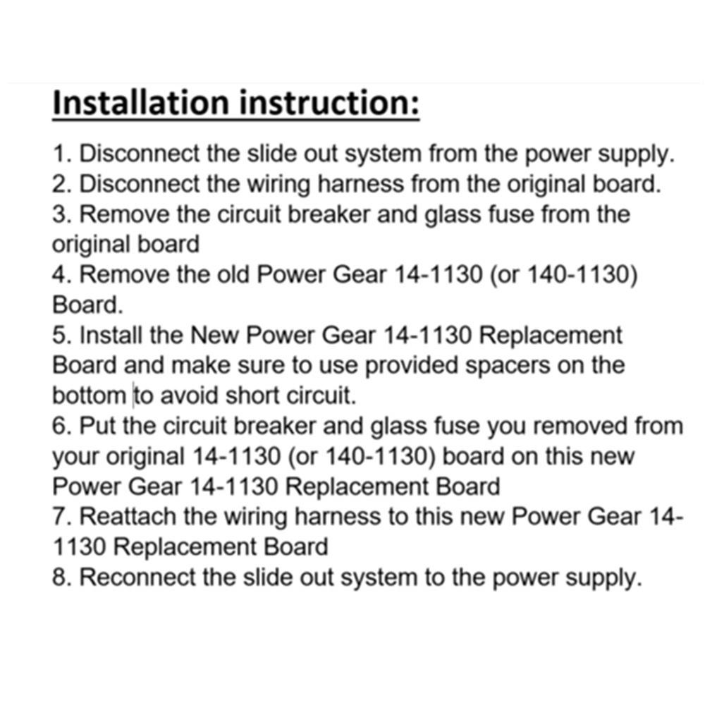 Блок управления реле выдвижной секции для RV Power Gear 14-1130/140-1130.