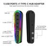 6-портовый USB-концентратор с RGB-подсветкой, подключение и использование без установки драйверов, удобная передача данных, пользовательский интерфейс. USB-концентратор расширения для PS 5 Pro/PS5 Slim.