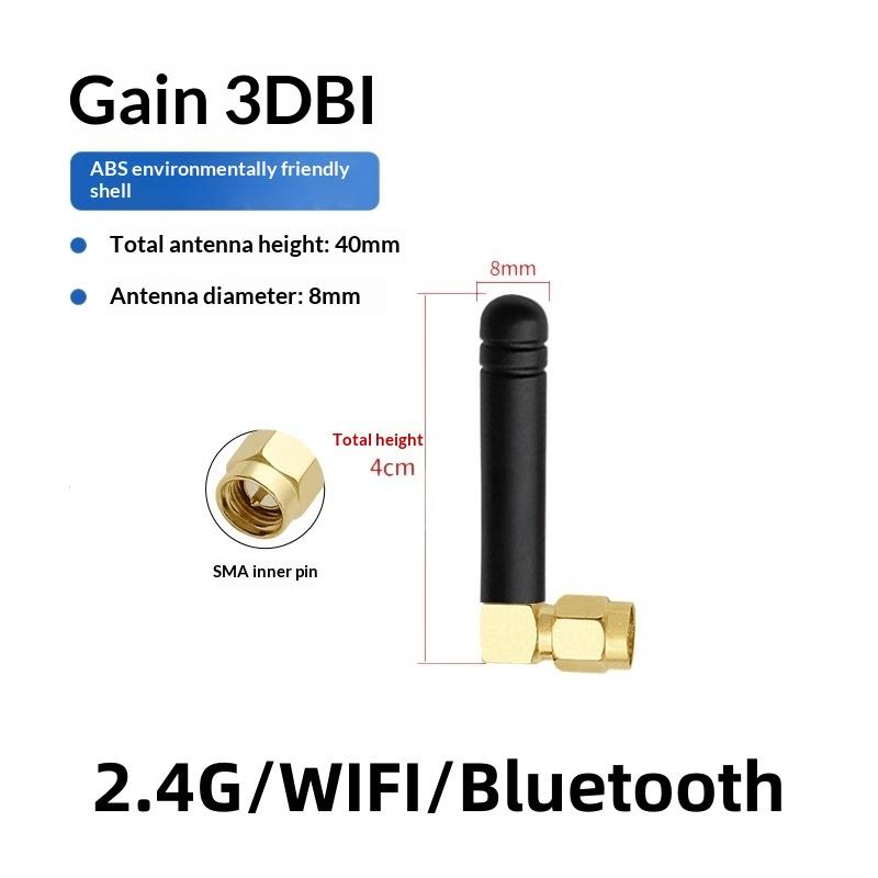 2Pcs Right/Bend Angle 2.4G Ultra Compact Mini WiFi Antenna With 2/3DBI Gain & SMA Male/Female Connector For Motherboard Modem