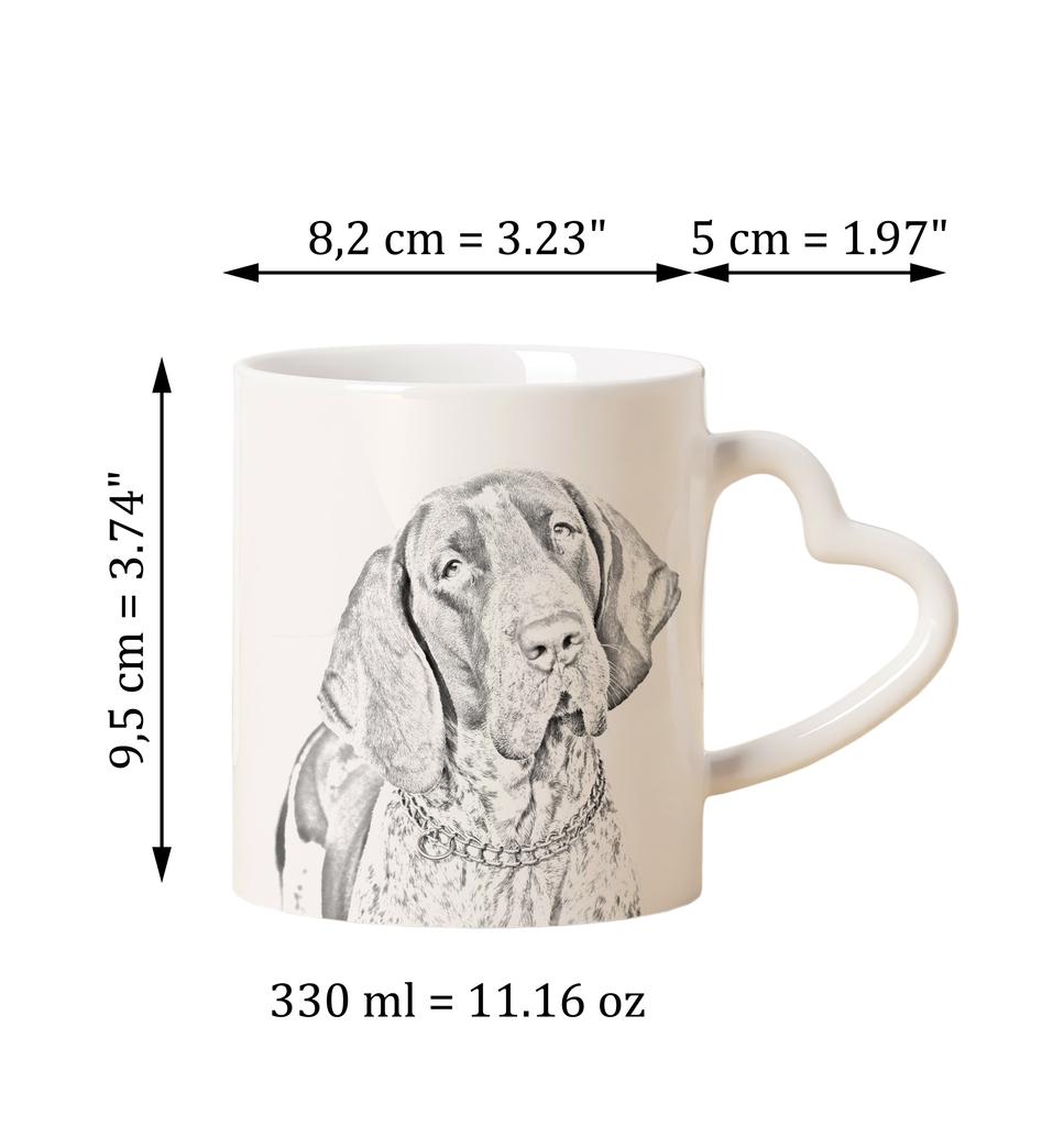 Bracco Italiano - cup with a dog, adorable cup with a heart-shaped handle, universal gift from the Art-Dog brand