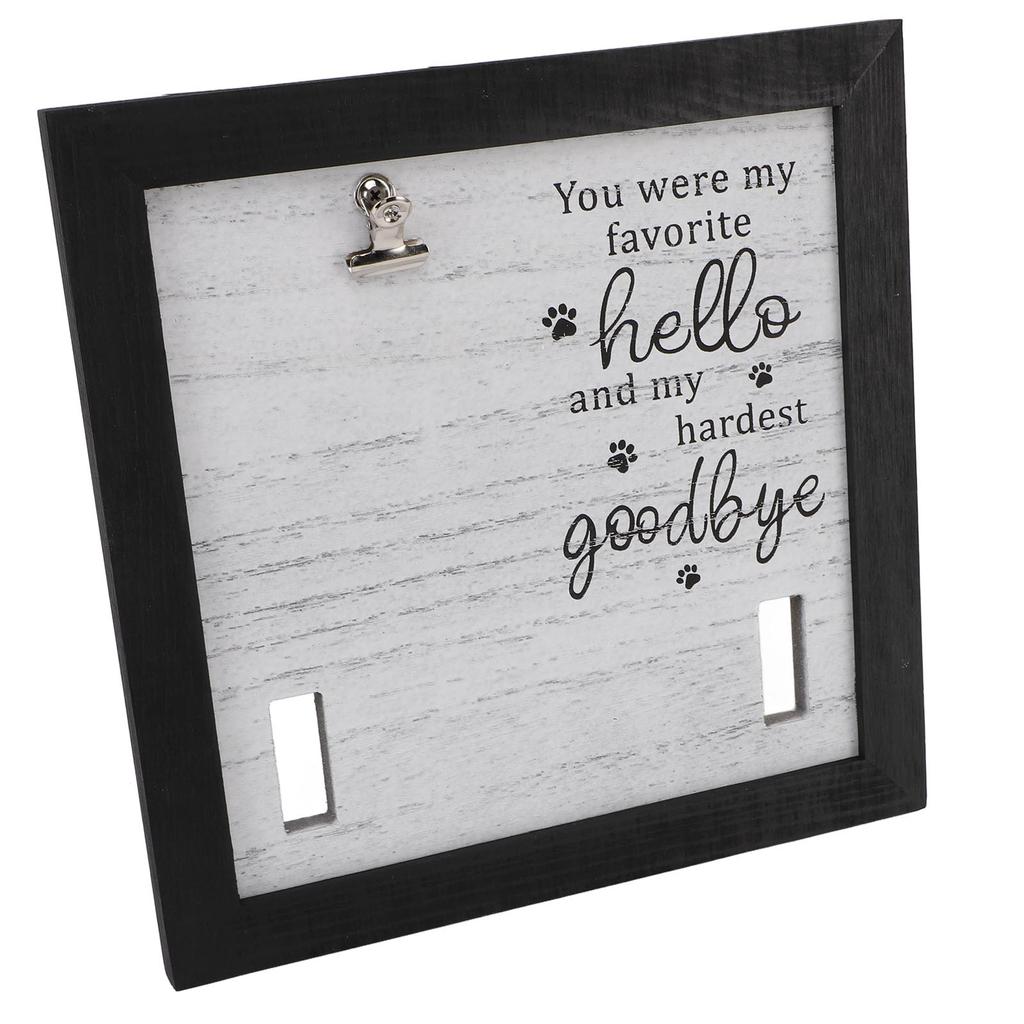Pet Memorial Picture Frame Wooden Stable Display Dog Cat Collar Keepsake Frame for Tabletop Desk