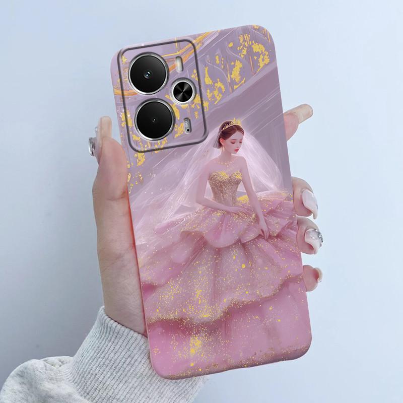 Чехлы Для OPPO Realme 14 14T 5G Чехол Модный Цветок Девушка-Астронавт Дизайн Мягкий Силикон ТПУ Чехол Для Realme14T realme14 Чехол