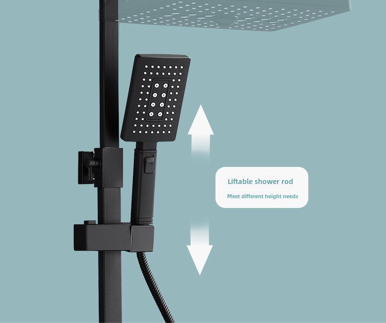 Постоянная температура тропического душа с набором для ванной комнаты с квадратной душевой головкой