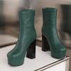 J/Женские короткие сапоги на высоком каблуке, сексуальные, в европейском и американском стиле, осень и зима, новые, водонепроницаемые, на толстом каблуке, ботинки Martin, большие размеры, женская обувь