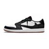 Travis Scott x Air Jordan 1 Низкие Винтажные Баскетбольные Кроссовки Унисекс Черно-Белые DZ4137-700(Команда958-7.0Низкий)