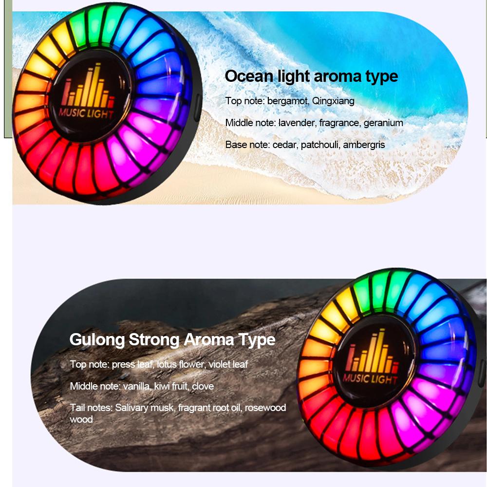 Автомобильная музыкальная ритм-подсветка Управление звуком и управление приложениями Светодиодная RGB-лампа Освежитель воздуха Перезаряжаемая через USB Ритм-подсветка с голосовой активацией Пикап Атмосферная подсветка