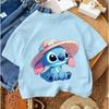 Casual Everyday T-shirt for Children,T-shirt with Kawaii Cartoon Print, Summer Urban Fashion Set for Boys and Girls Aged 3 to 14