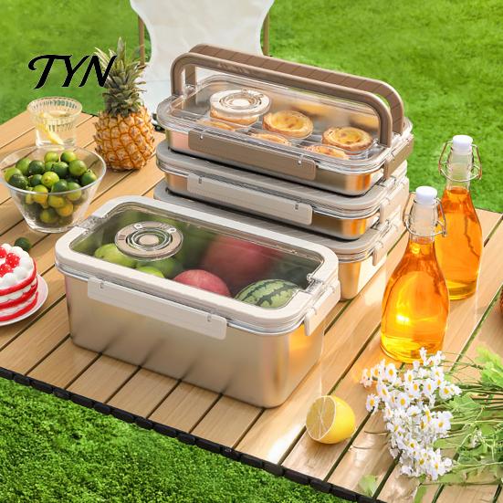 Stackable Dry Food Organizer Stainless Steel Crisper Box with Sealing Lid And Handle, Large Capacity Space Saving Storage Solution Bread Box,