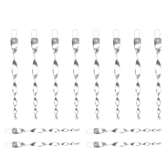 12 Pcs Bird Deterrent Rods Reflective Bird Prevention Stick Dizzying Spiral Shadows