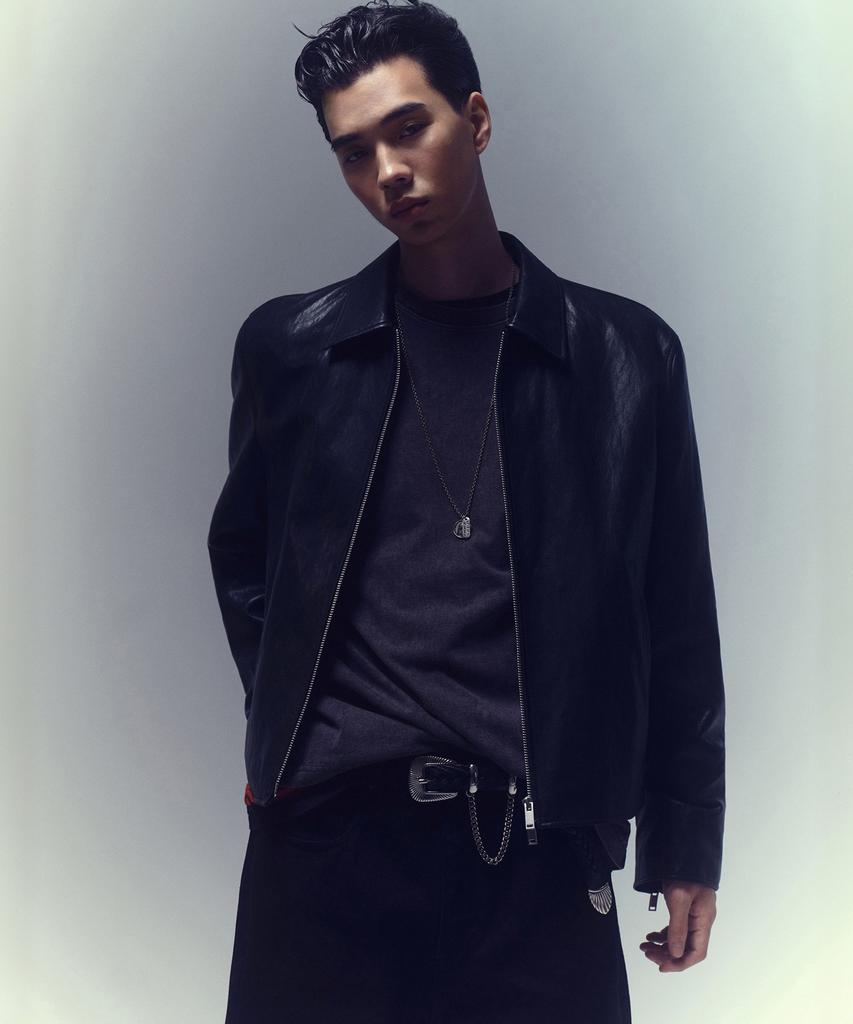 Musinsa Standard Crinkle Synthetic Leather Single Jacket [Black]