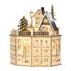 Christmas Wooden Advent Calendar with 24 Drawers Tabletop Decor Creative Decoration LED