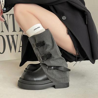 Модные нишевые кожаные ботинки с дизайнерским чувством, ретро, толстый каблук, короткие ботинки, осенние новые ботинки в рыцарском стиле, ботинки Мартин, женские ботинки