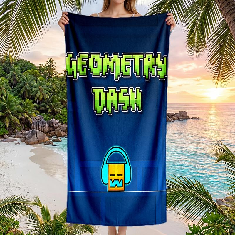 Geometry Dash Fashion Beach Towel: Ideal for Summer Adventures Soft, absorbent and quick drying suitable for swimming and bathing