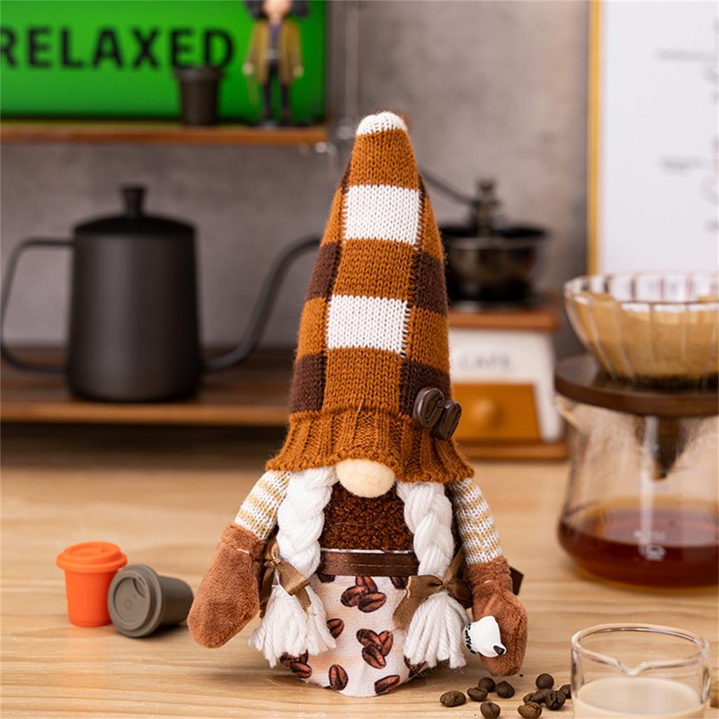 Coffee Gnome Plush Gnome Decor Handmade Decorations For Home Kitchen Table Ornaments Gifts