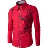 Fashion New Fashion Flower Gilding Print Men's Long Sleeve Shirt