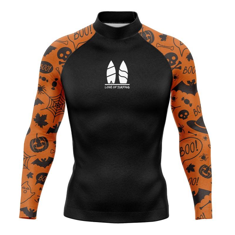 Mens UPF 50 Rash Guard Long Sleeve Swimwear Quick Dry Compression Surf Suit