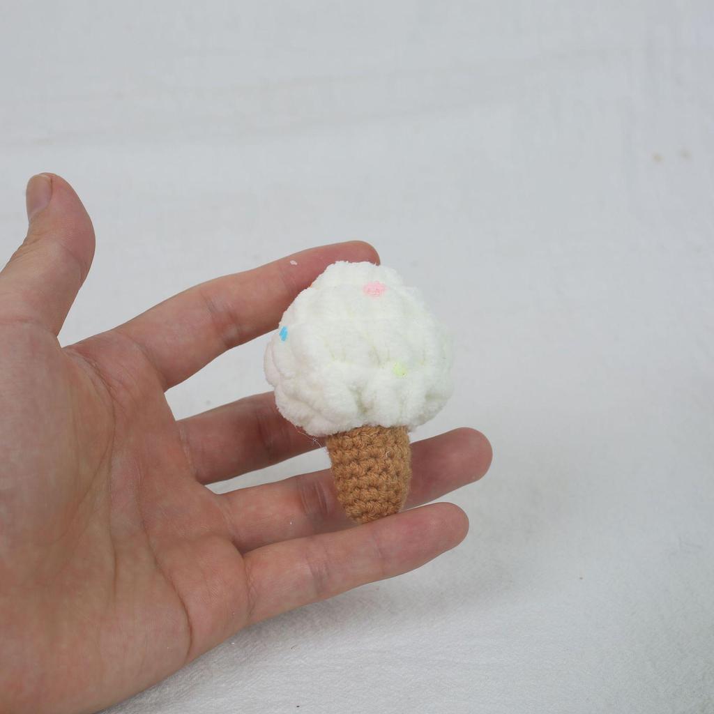Cute Ice Cream Pompon Keychain Bag Charm for Kids