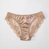 Женские сексуальные прозрачные кружевные трусики с низкой талией, атласное шелковое нижнее белье, бесшовные трусы со стразами