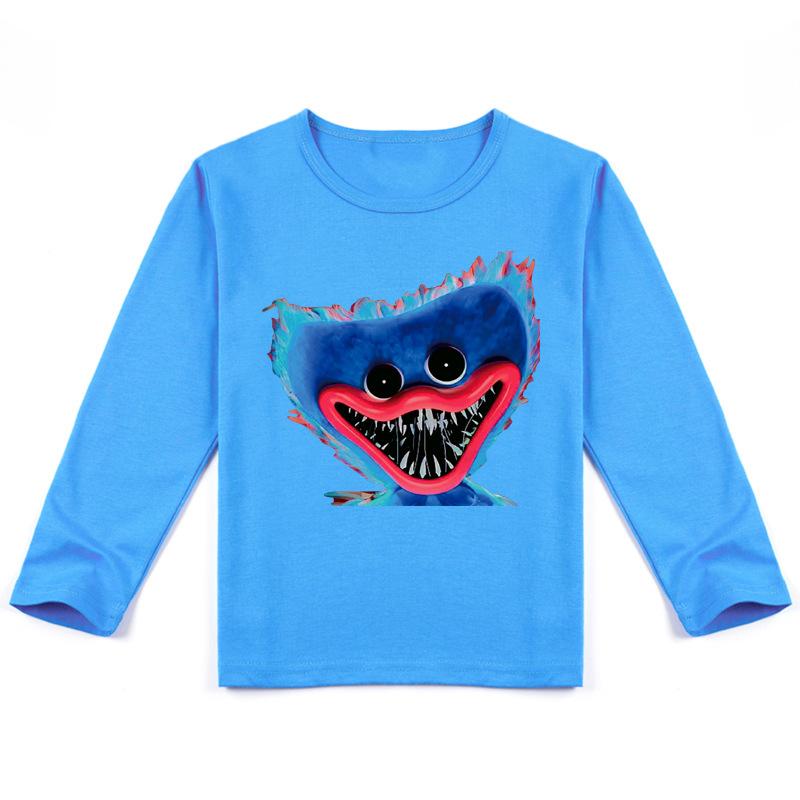 Детская футболка с длинными рукавами Huggy Wuggy Poppy Playtime Детская рубашка с длинными рукавами Y455