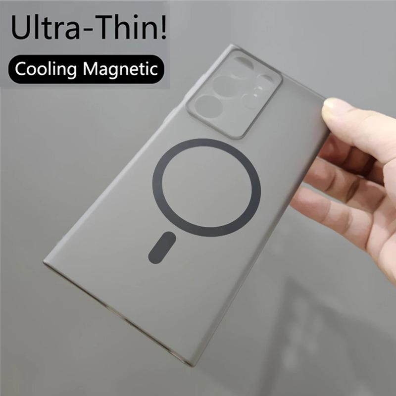 Роскошный тонкий матовый беспроводной зарядный чехол Magsafe Magnetic Case для Samsung Galaxy S25 S24 S23 S22 Ultra Plus полупрозрачный чехол для телефона