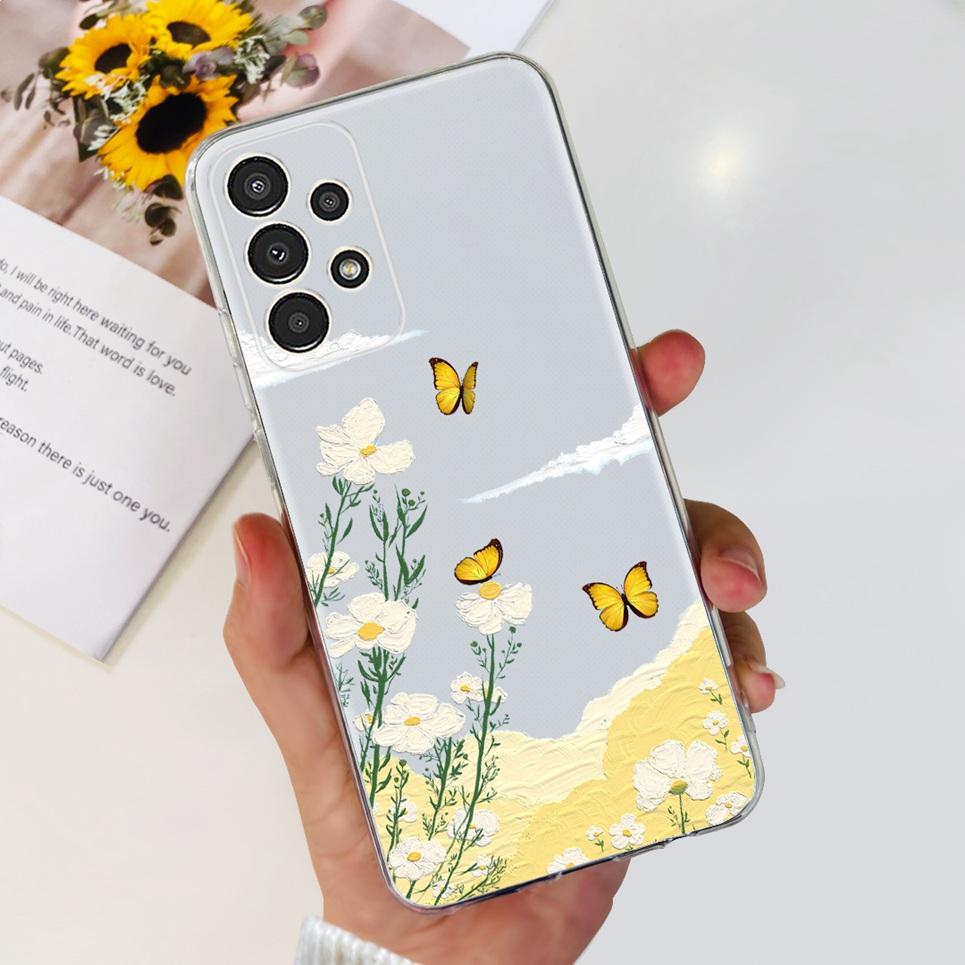 For Samsung A13 M13 M23 M33 Galaxy Case Flowers Butterfly Astronaur Phone Case Back Cover Soft Bumper Samsung Galaxy A13 M23 Bag