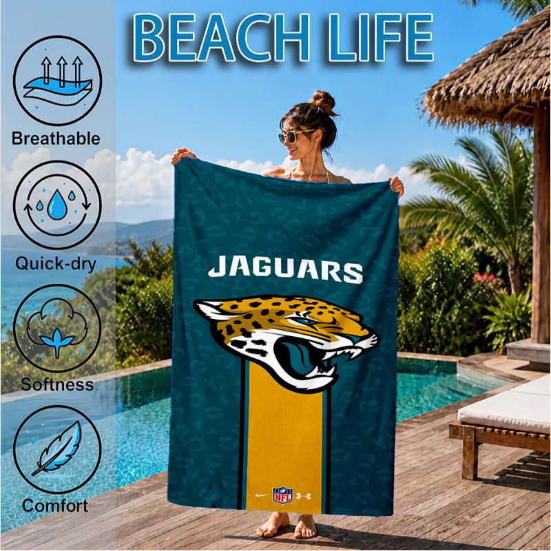 Jaguars Team Spirit Beach Towel, Microfiber Beach Towel, Perfect For Pool, Beach, Travel, Home Decor Beach Party Fan gifts