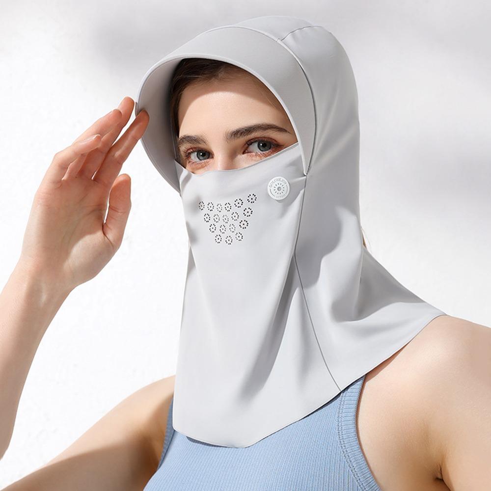 with Hair Hole Full Face Visor Hat Sunscreen Ice Silk Mask Thin Sun Protection Mask Fishing