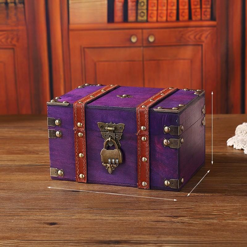 Storage Wooden Vintage Box With Lid For Desk And Shelf Organization Decoration