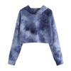 Женская мода Tie Dye Printed Hoodie Loose Long Sleeve Pullover Outdoor Casual Sweatshirt