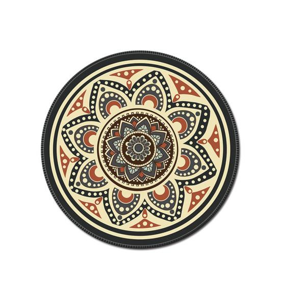 Винтажный богемный круглый коврик для мыши, компьютерный 3D-игровой противоскользящий коврик для мыши