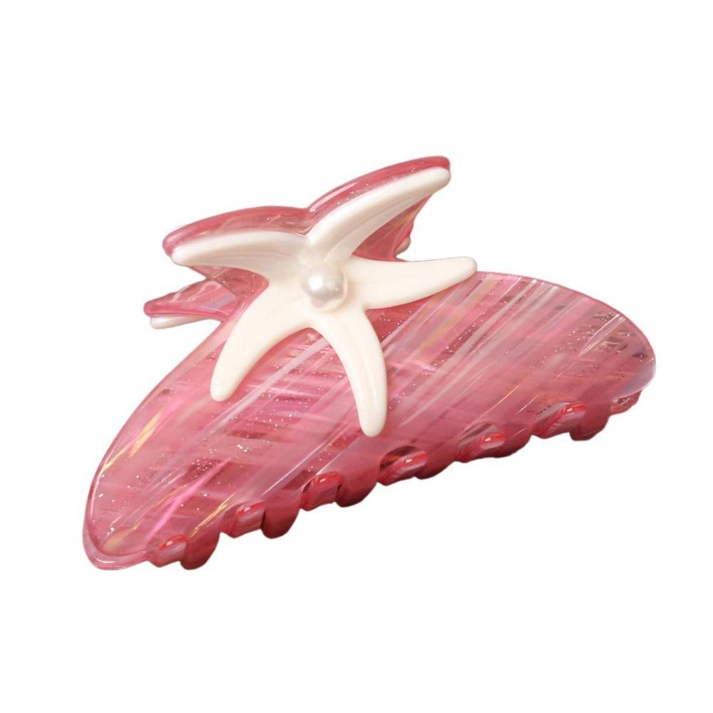 Shark Clip Pearl Hair Claw Colorful Acrylic Shark Clip Personalized Starfish Hair Grab  Streetwear