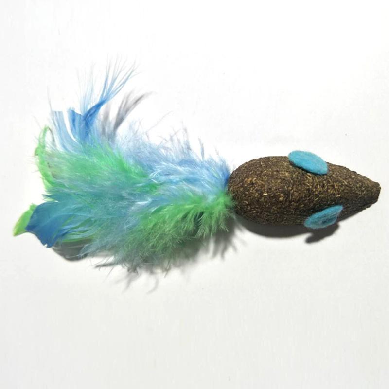 Мятная игрушка для кошек, кошачья мята в форме мыши с перьями, палочка для чистки моляров, кошачья закуска