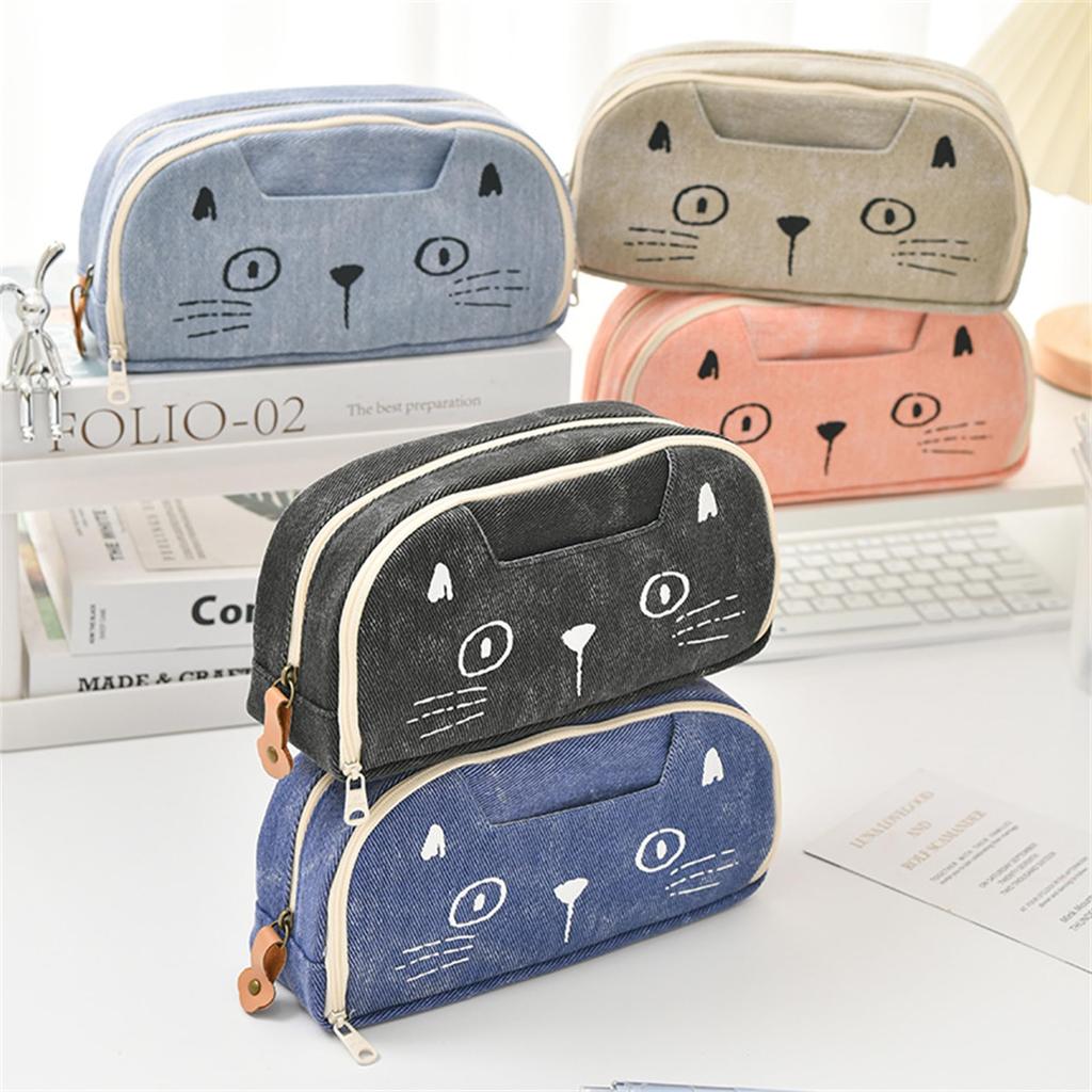 Large Capacity Pen Cute Cat Pen Pen Pencil Pencil Pencil Stationery Stationery Small Item Small Item Ruler Ruler Classified Junior High School