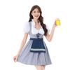 German Oktoberfest Costume Bavarian Show Costume Carnival Checked Skirt Ladies Farm Dirndl Dress