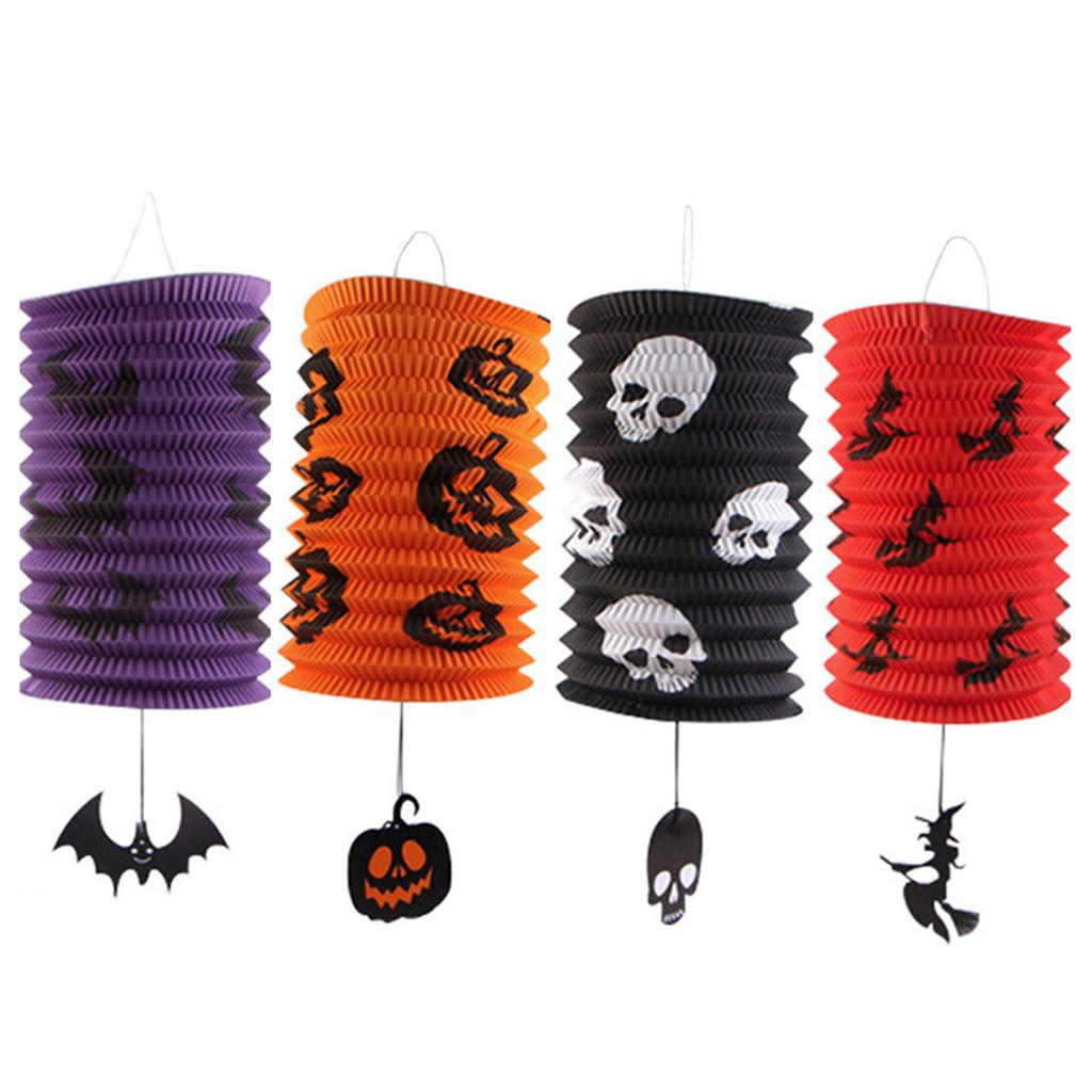 Craft LEDs Paper Hangings Lantern Foldable Decorative Design Festival Decoration for Halloweens